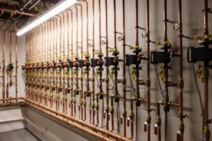 Image of zone water piping installation